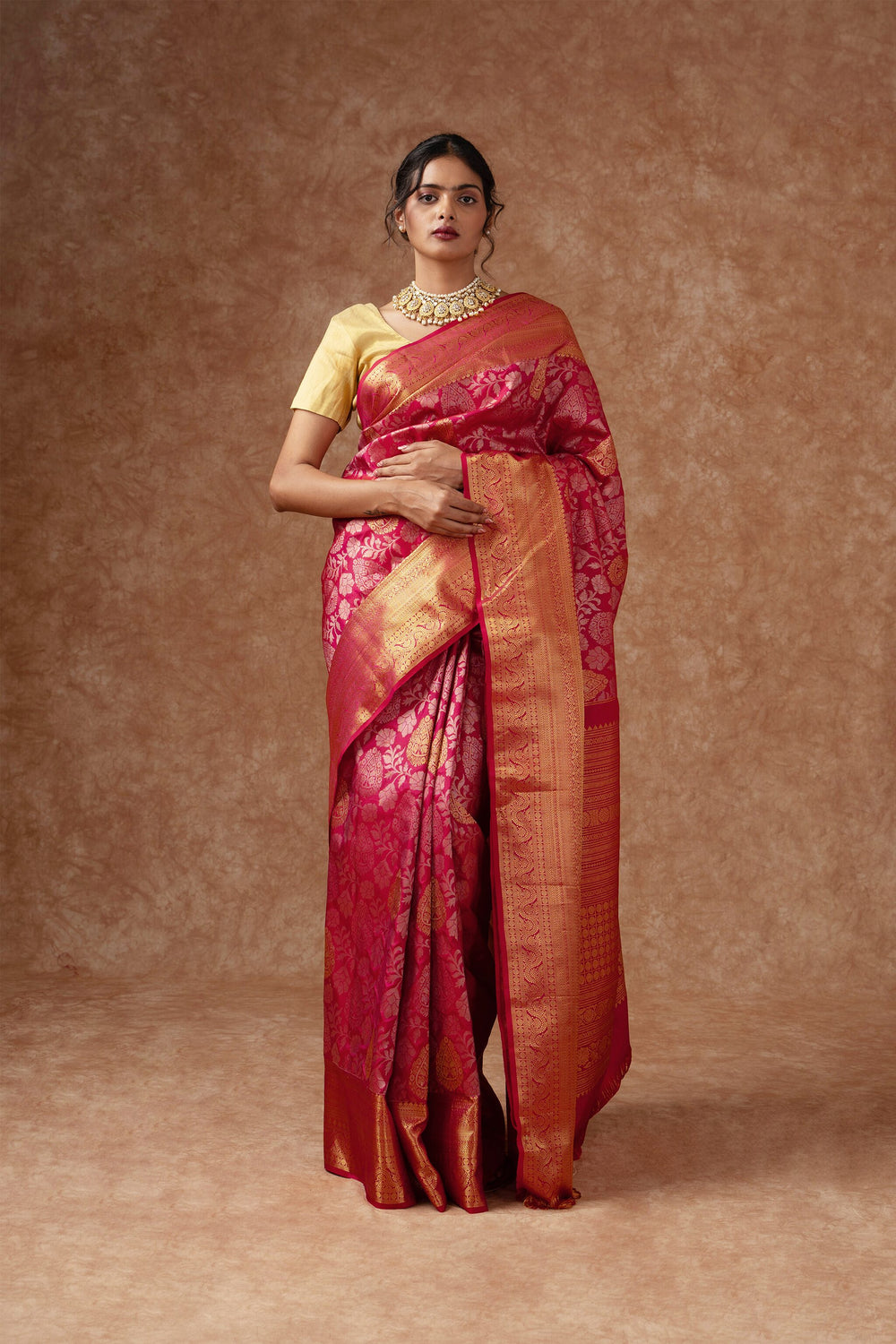 'Rajanya' Red and Gold Kanjeevaram Silk Saree