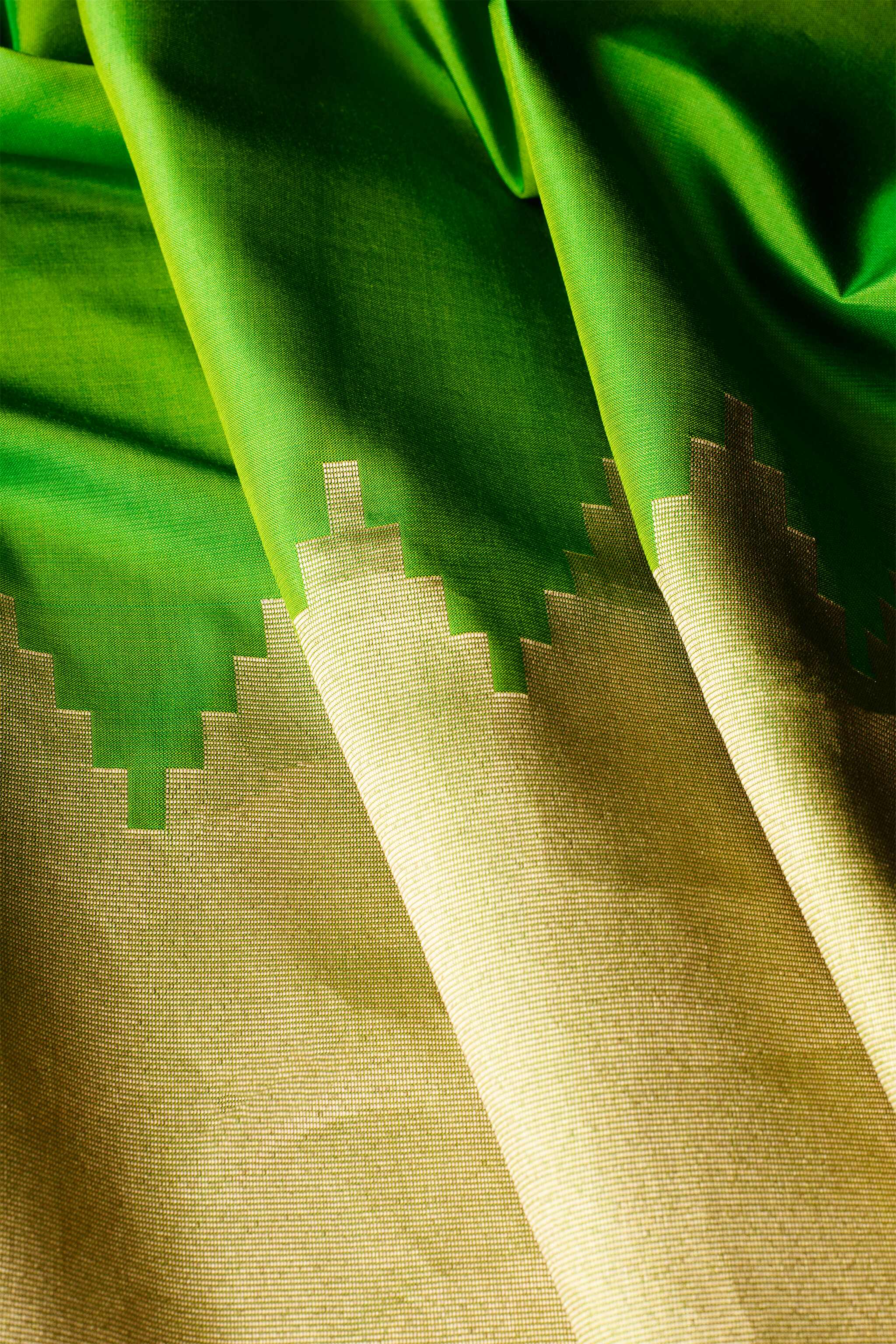 'Suvarna' Green and Gold Kanjeevaram Pure Silk Saree