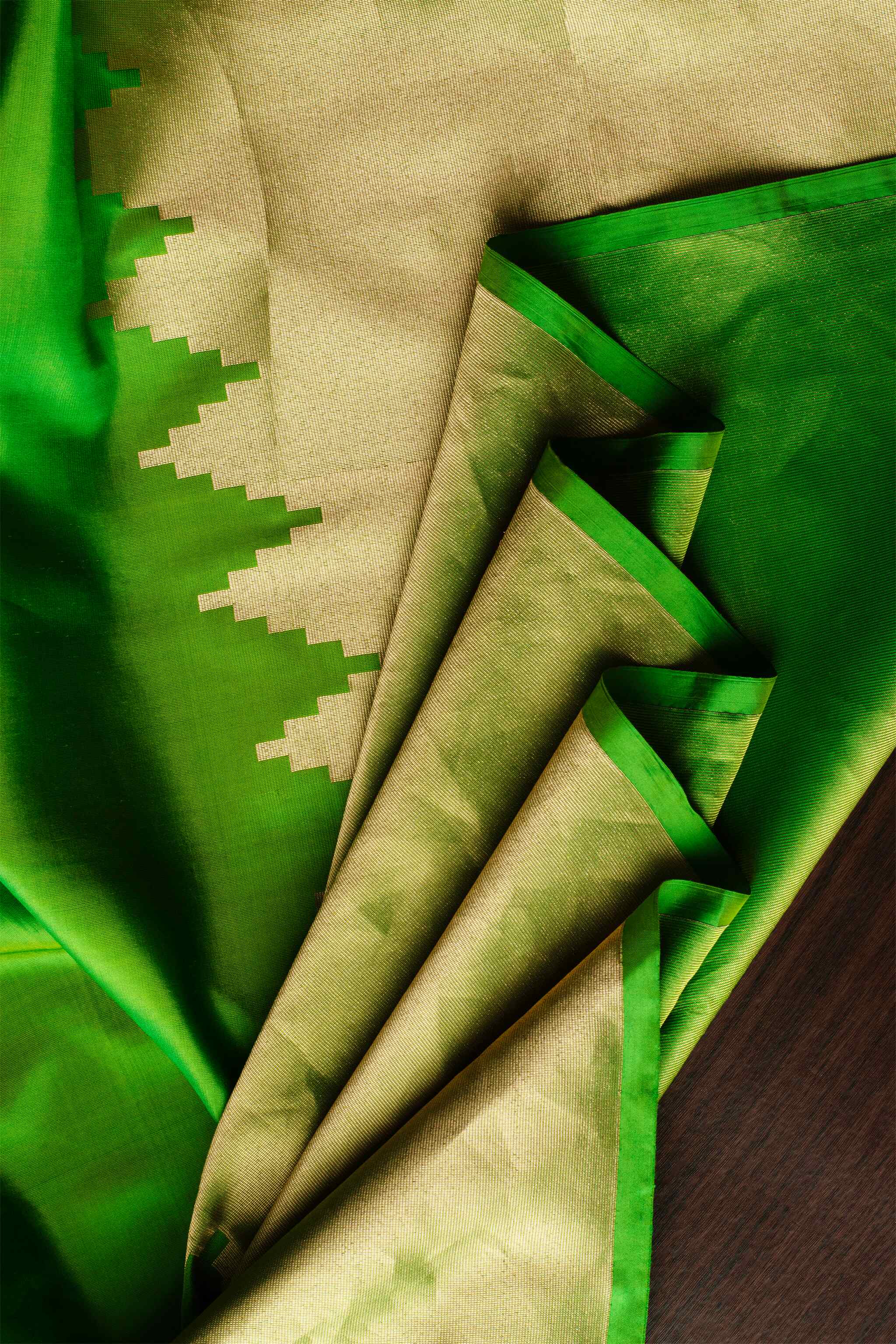 'Suvarna' Green and Gold Kanjeevaram Pure Silk Saree