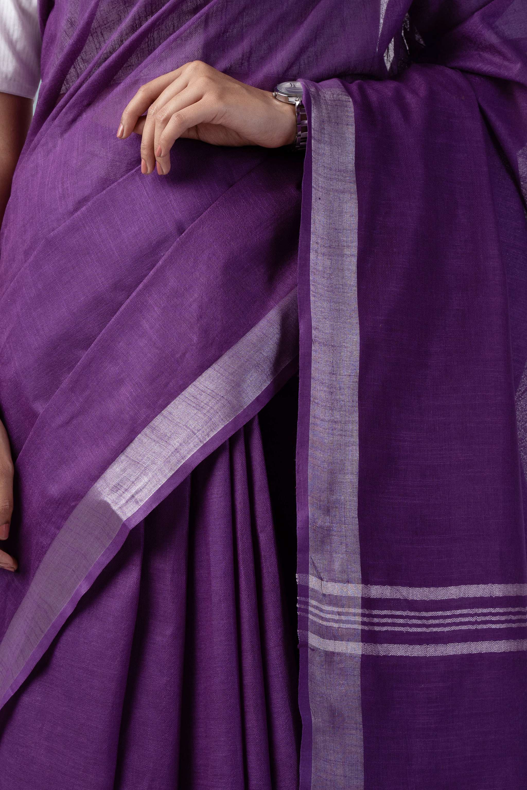 Dark Purple Naturally Dyed Celuvé Saree