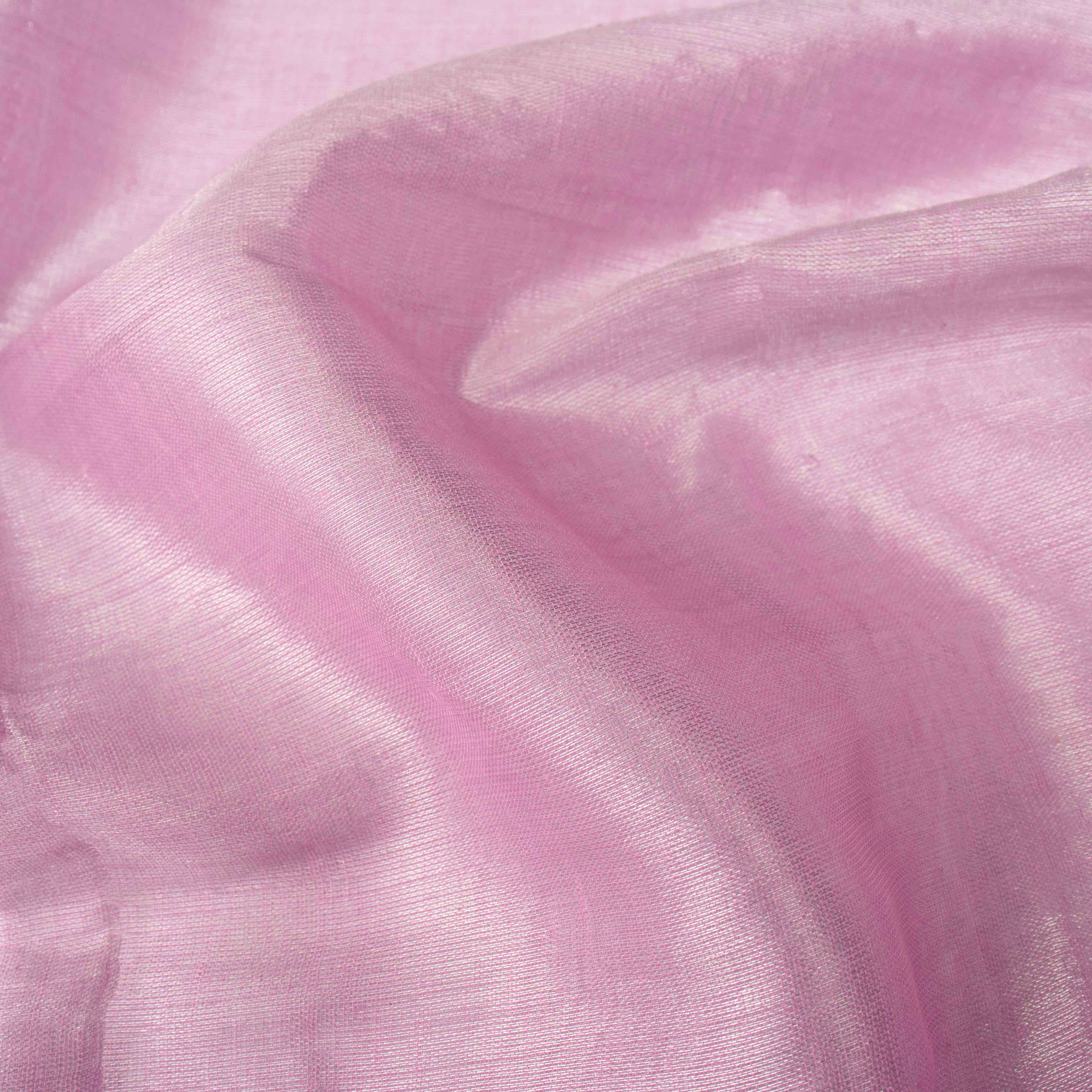 Supple Lavender-Pink Tissue Silk Plain Saree