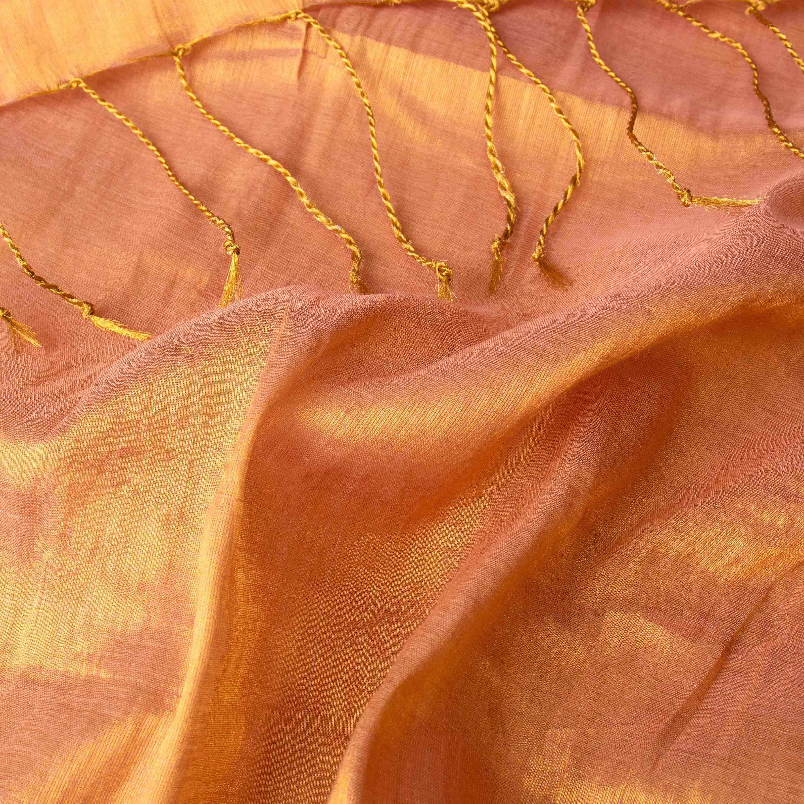 Airy Organic Tissue Silk Solid Saree in Mauve