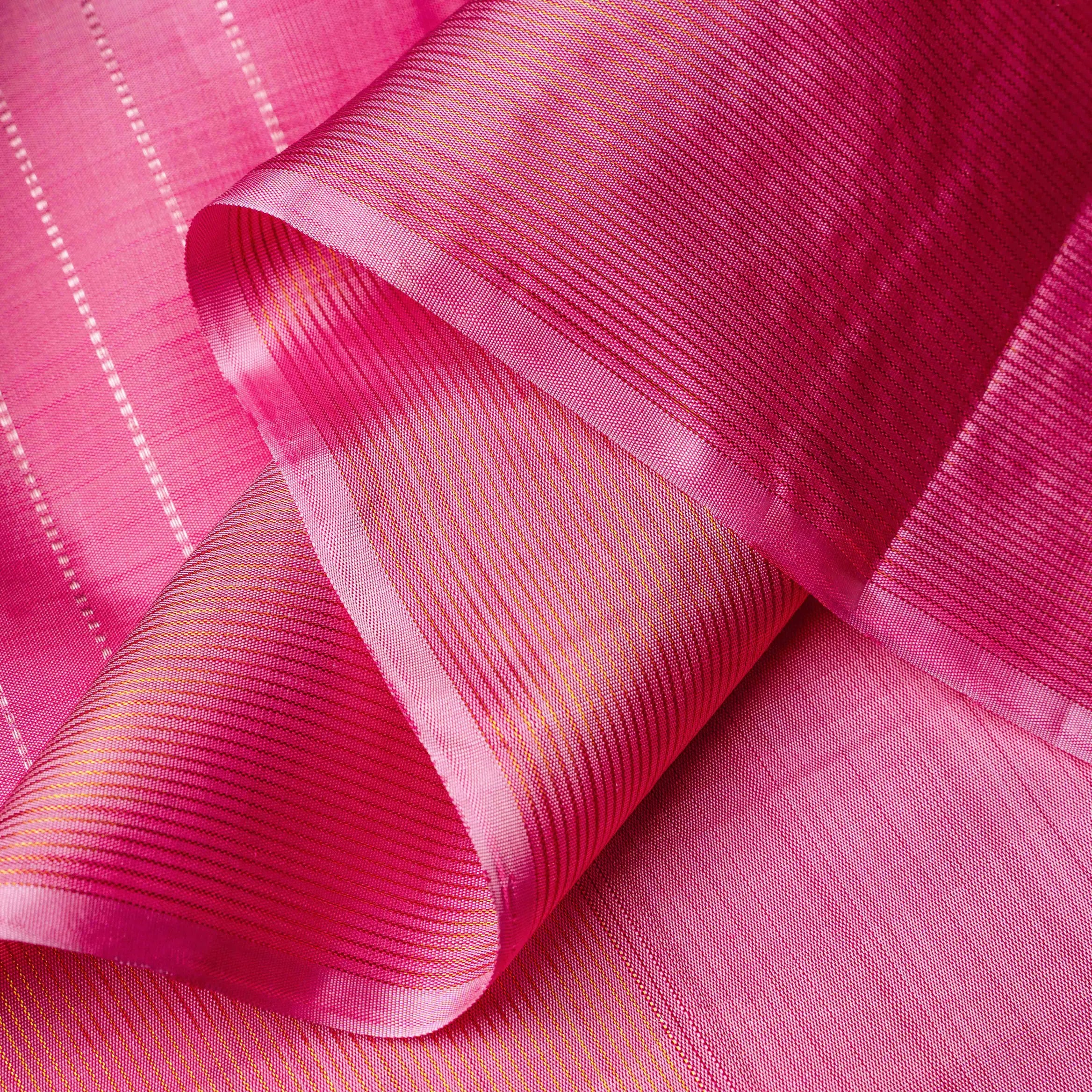Kanjeevaram Handloom Raw Silk Saree in Fuchsia & Peacock Blue