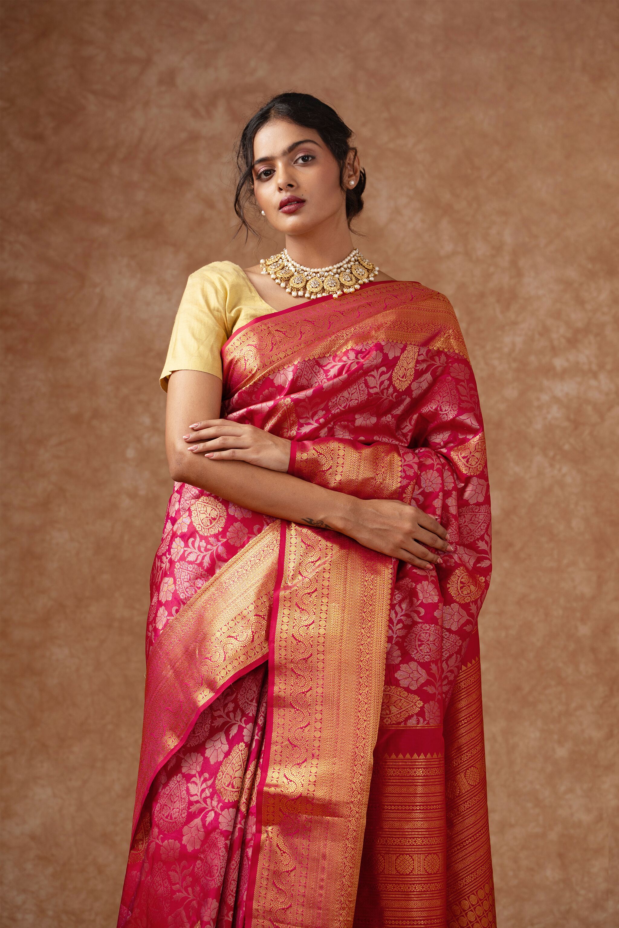 'Rajanya' Red and Gold Kanjeevaram Silk Saree