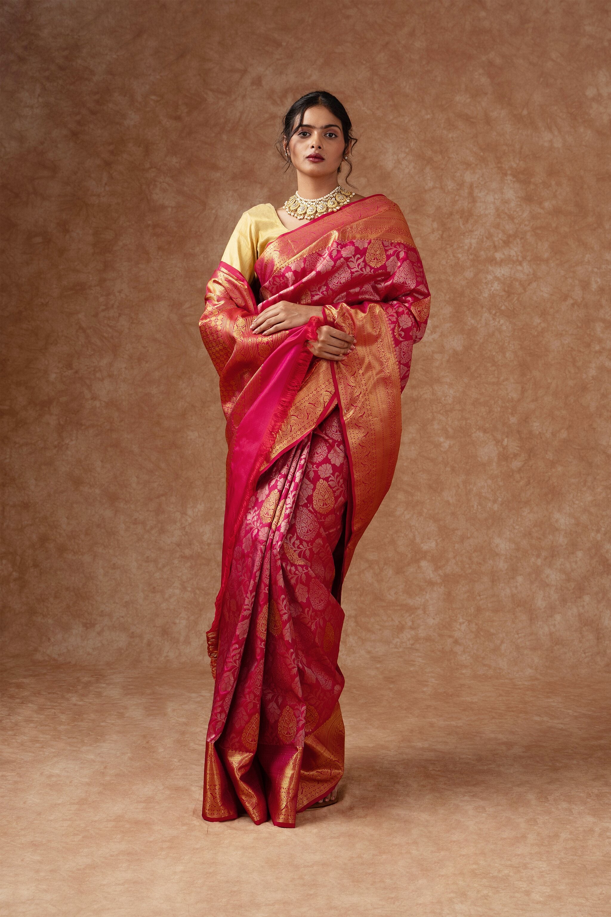'Rajanya' Red and Gold Kanjeevaram Silk Saree