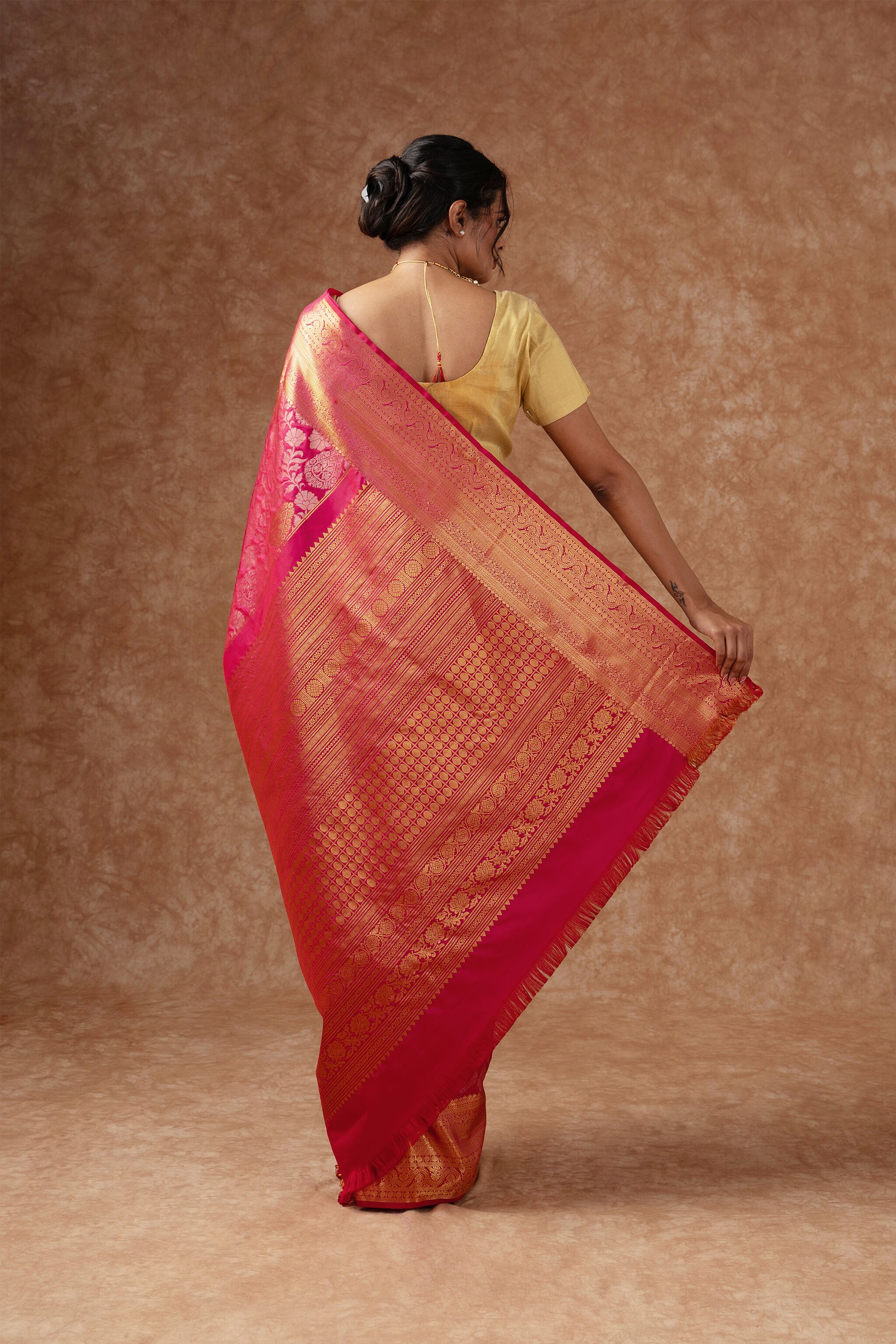 'Rajanya' Red and Gold Kanjeevaram Silk Saree
