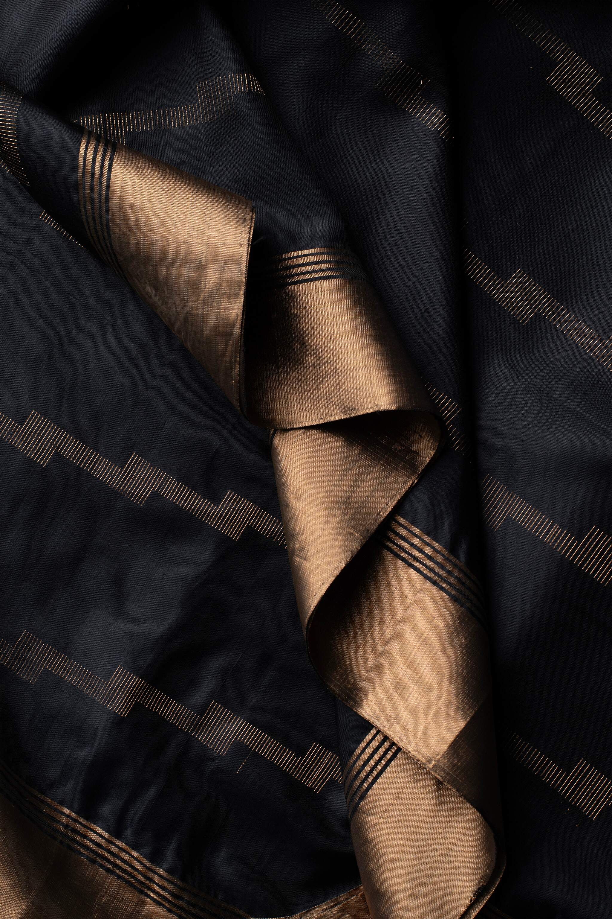 'Shyama' Black and Gold Kanjeevaram Pure Silk Saree