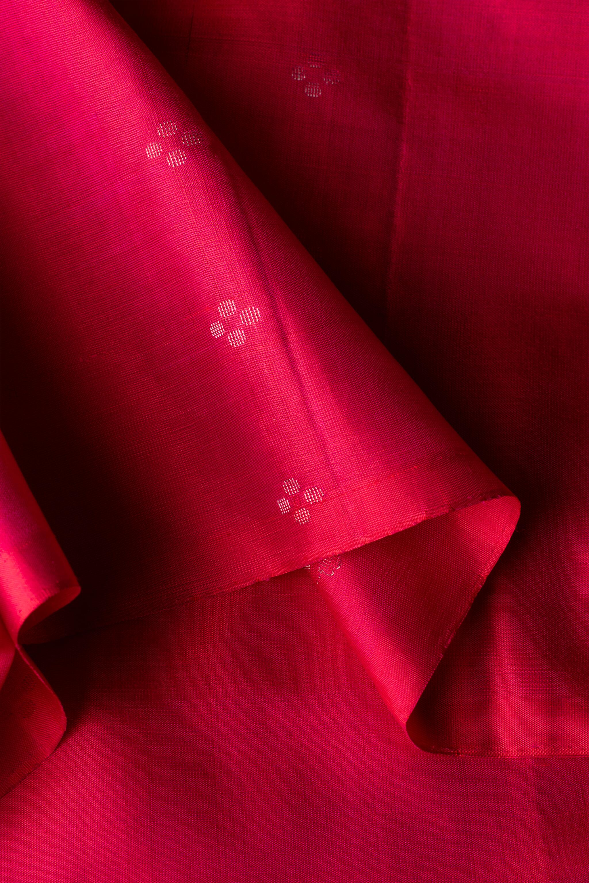 'Rudhra' Crimson Red Kanjeevaram Soft Silk (Single Warp)