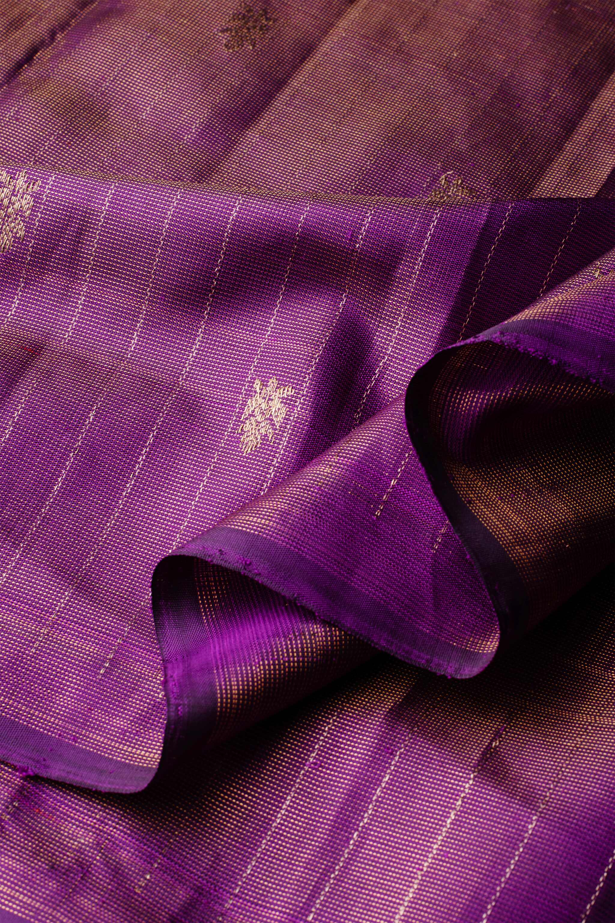 'Amrapali' Purple and Gold Kanjeevaram Pure Silk Saree