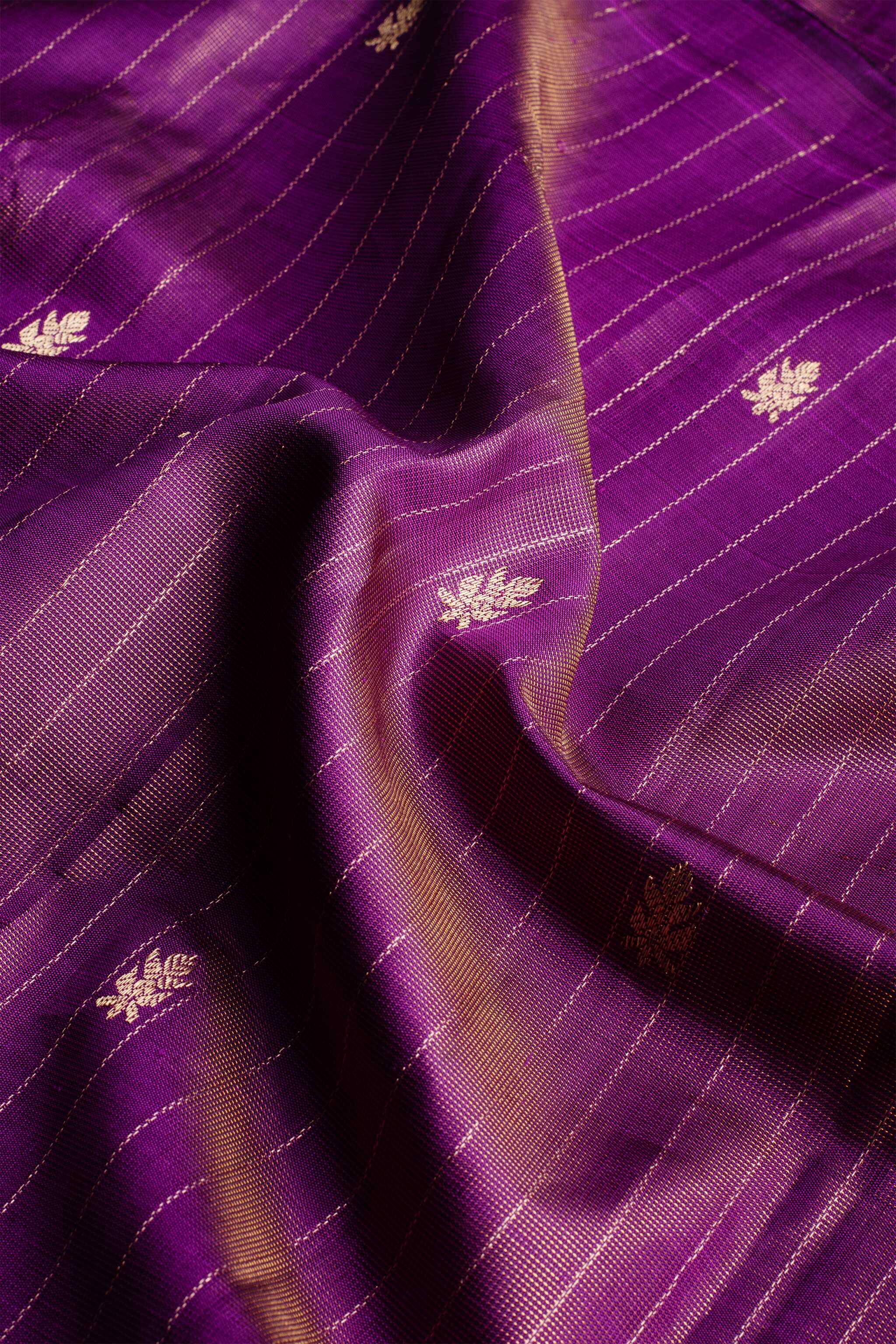 'Amrapali' Purple and Gold Kanjeevaram Pure Silk Saree