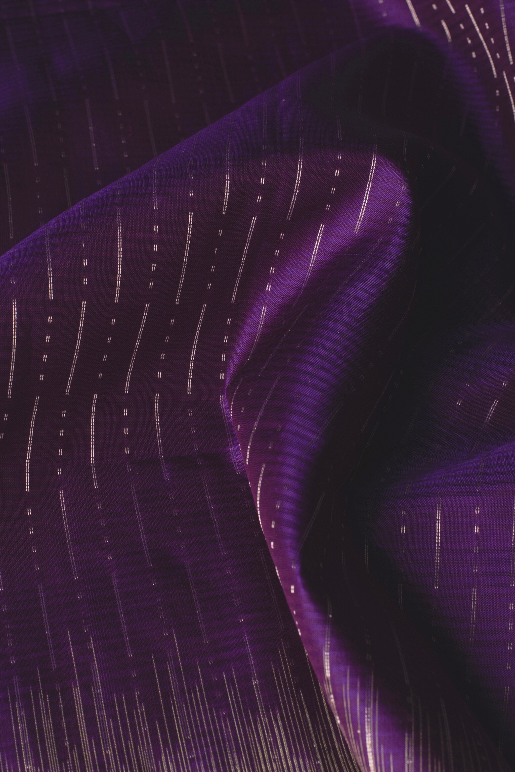 Handwoven Royal Purple and Pastel Yellow Kanjeevaram Soft Silk (Double Warp)