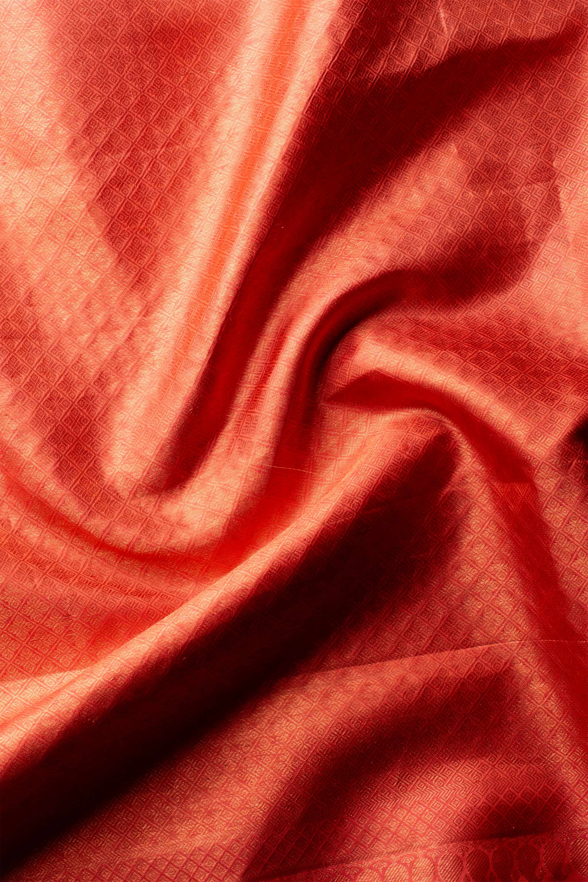 'Ahalya' Lavender and Burnt Orange Kanjeevaram Pure Silk