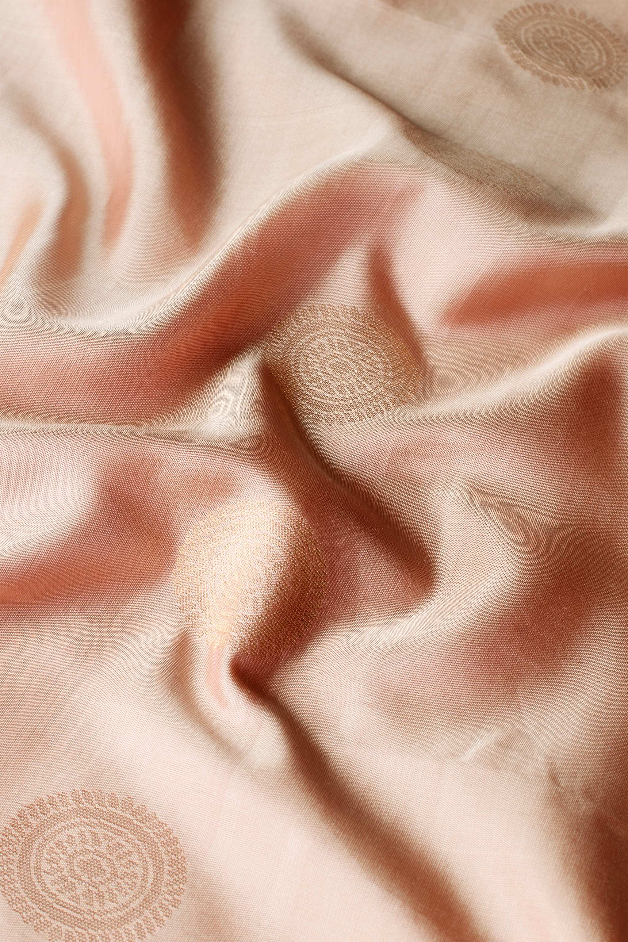 'Rudrani' Peach and Pink Kanjeevaram Soft Silk (Double Warp)