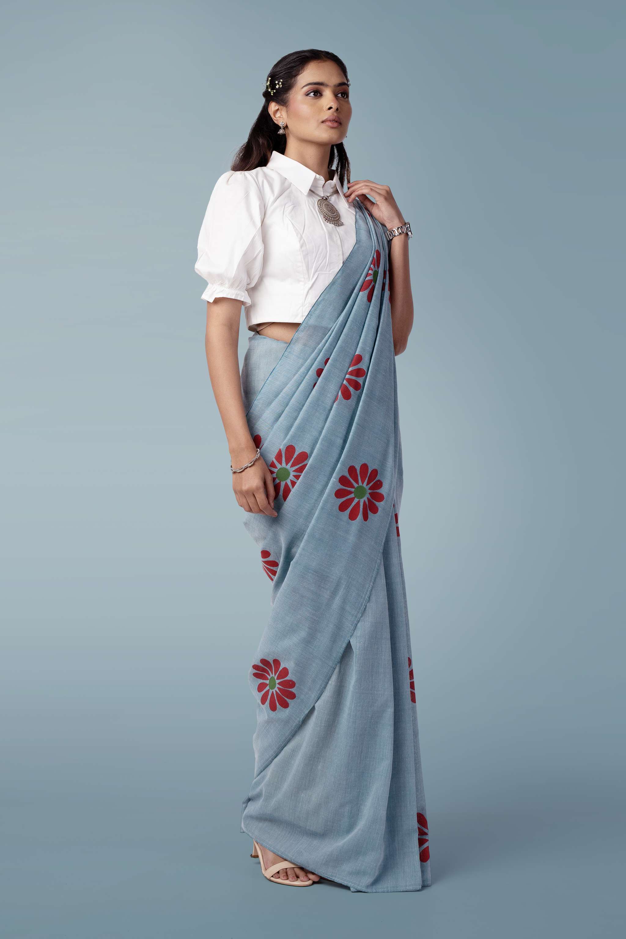 Mint Green Ultra-light Handspun Khadi Saree