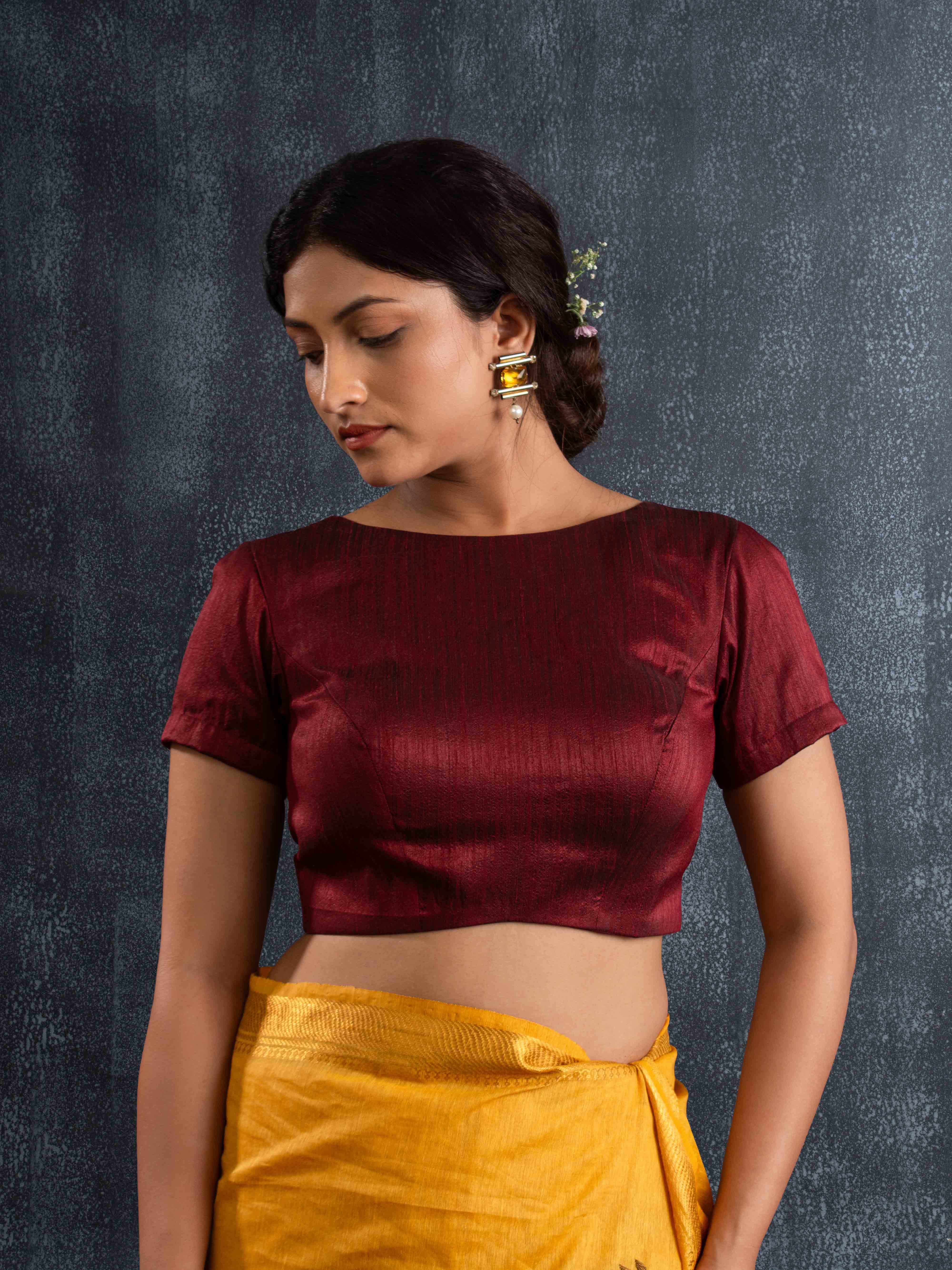 Garnet Grace Deep Wine Red Blouse