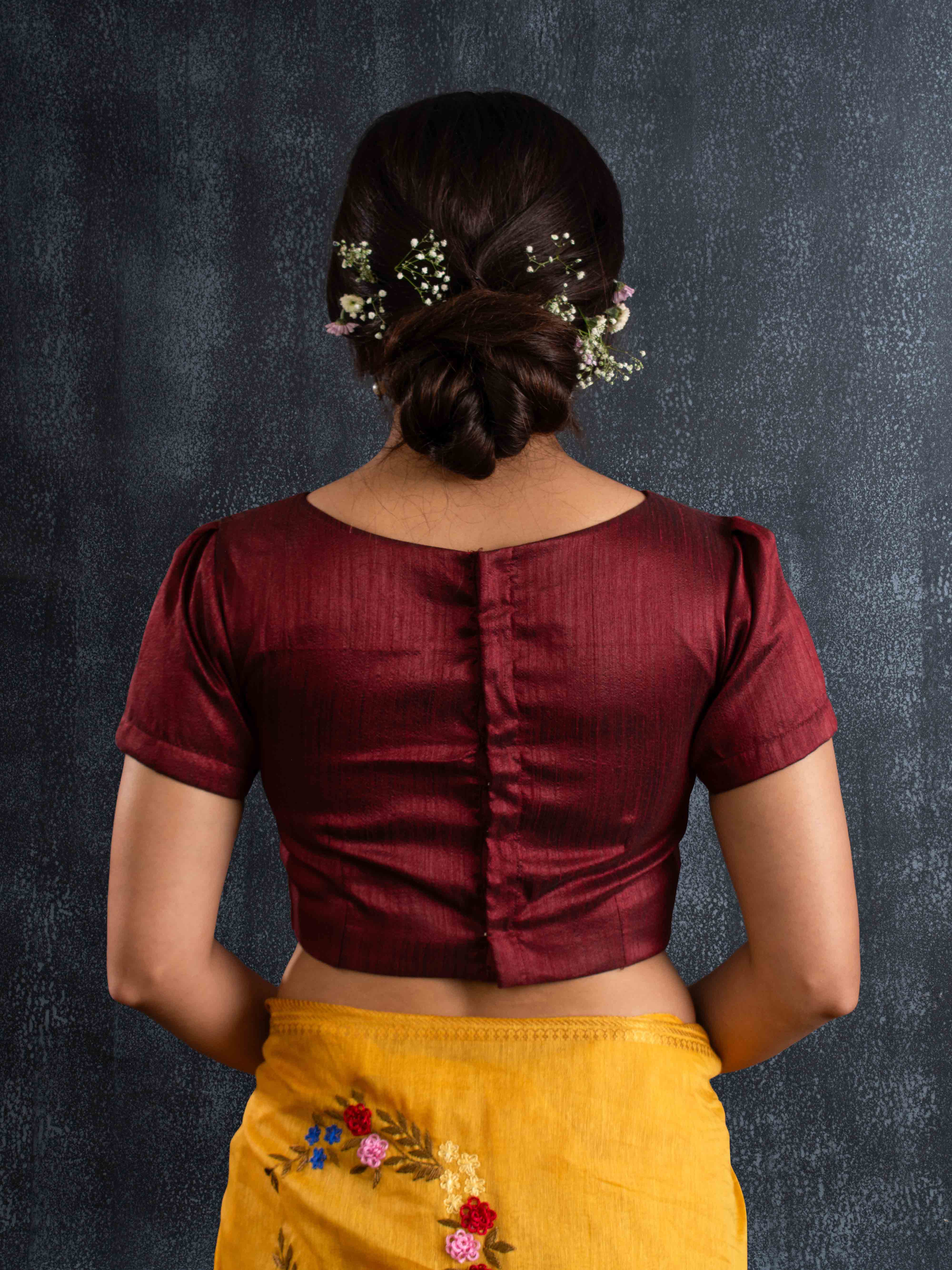 Garnet Grace Deep Wine Red Blouse