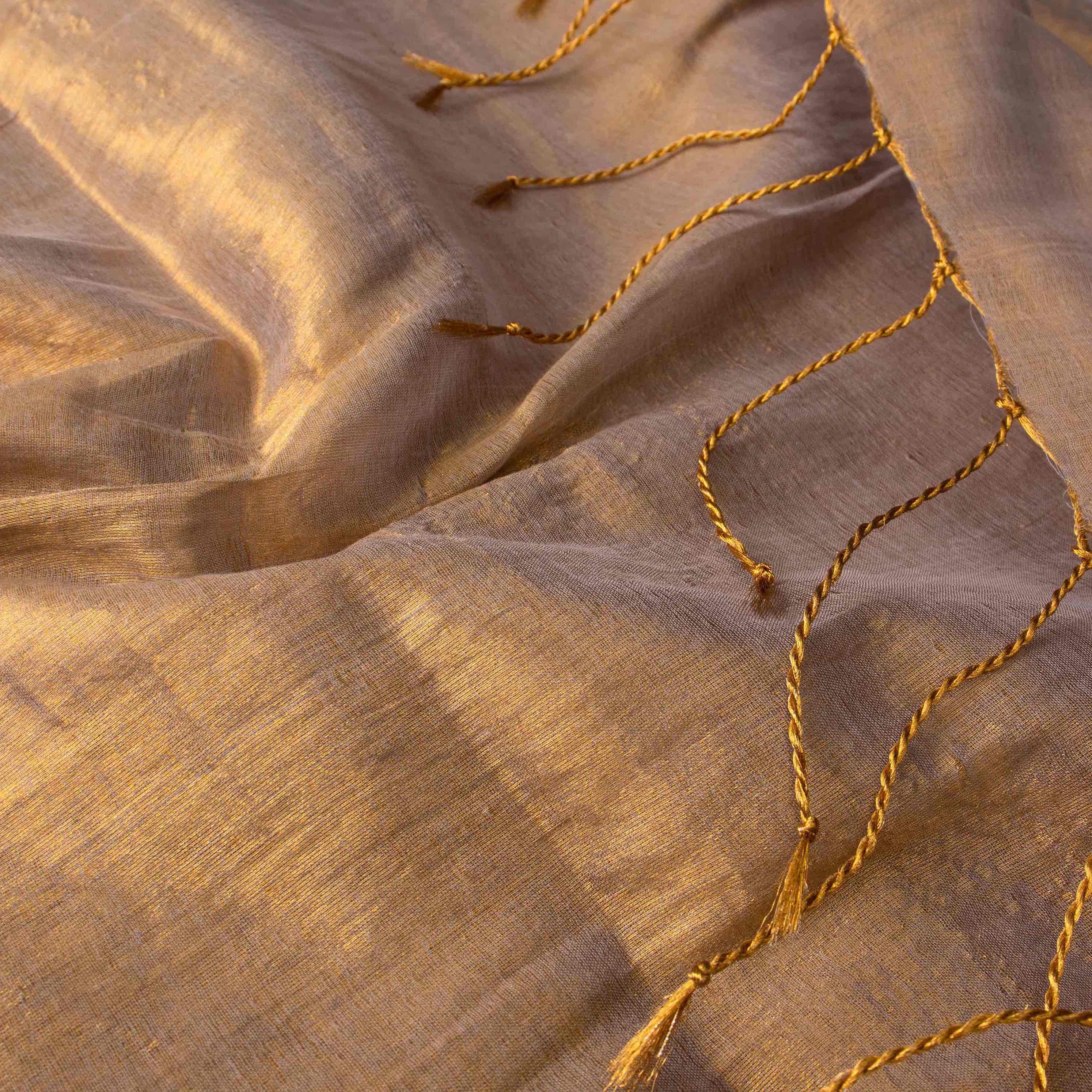 Airy Organic Tissue Silk Saree in Smoky Grey