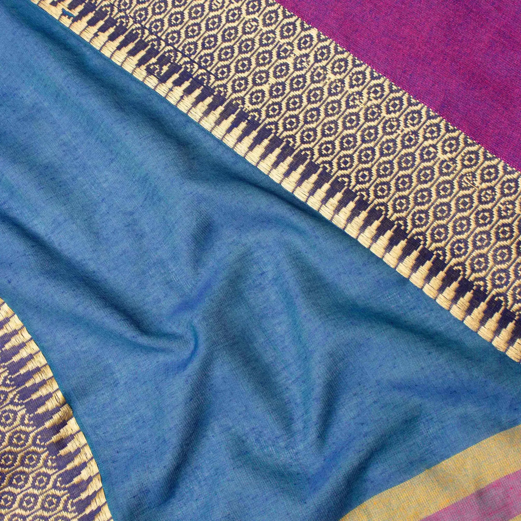 Gentle Breathable Cotton Saree in Royal Blue