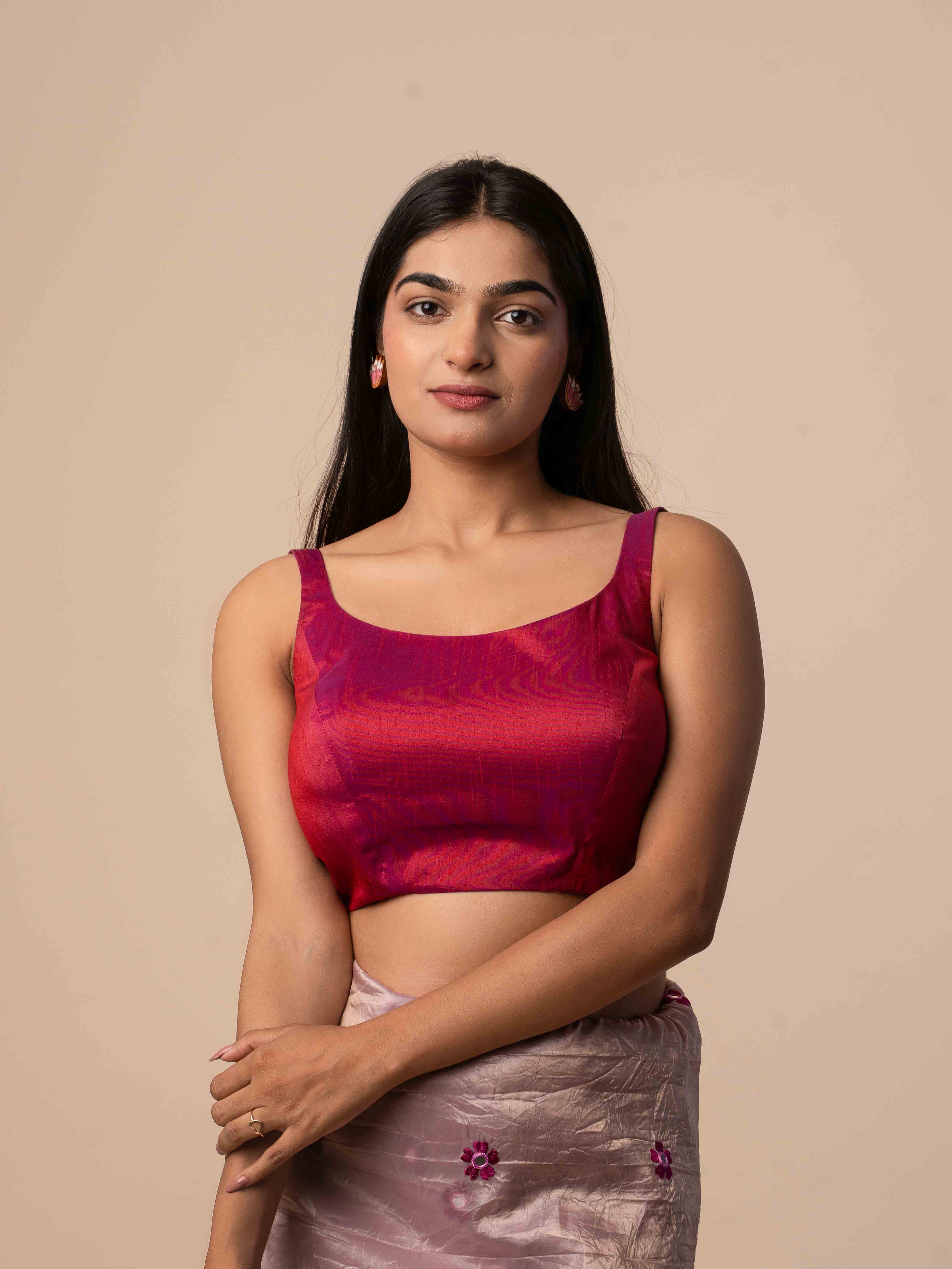 Rasika Magenta Sleeveless Blouse