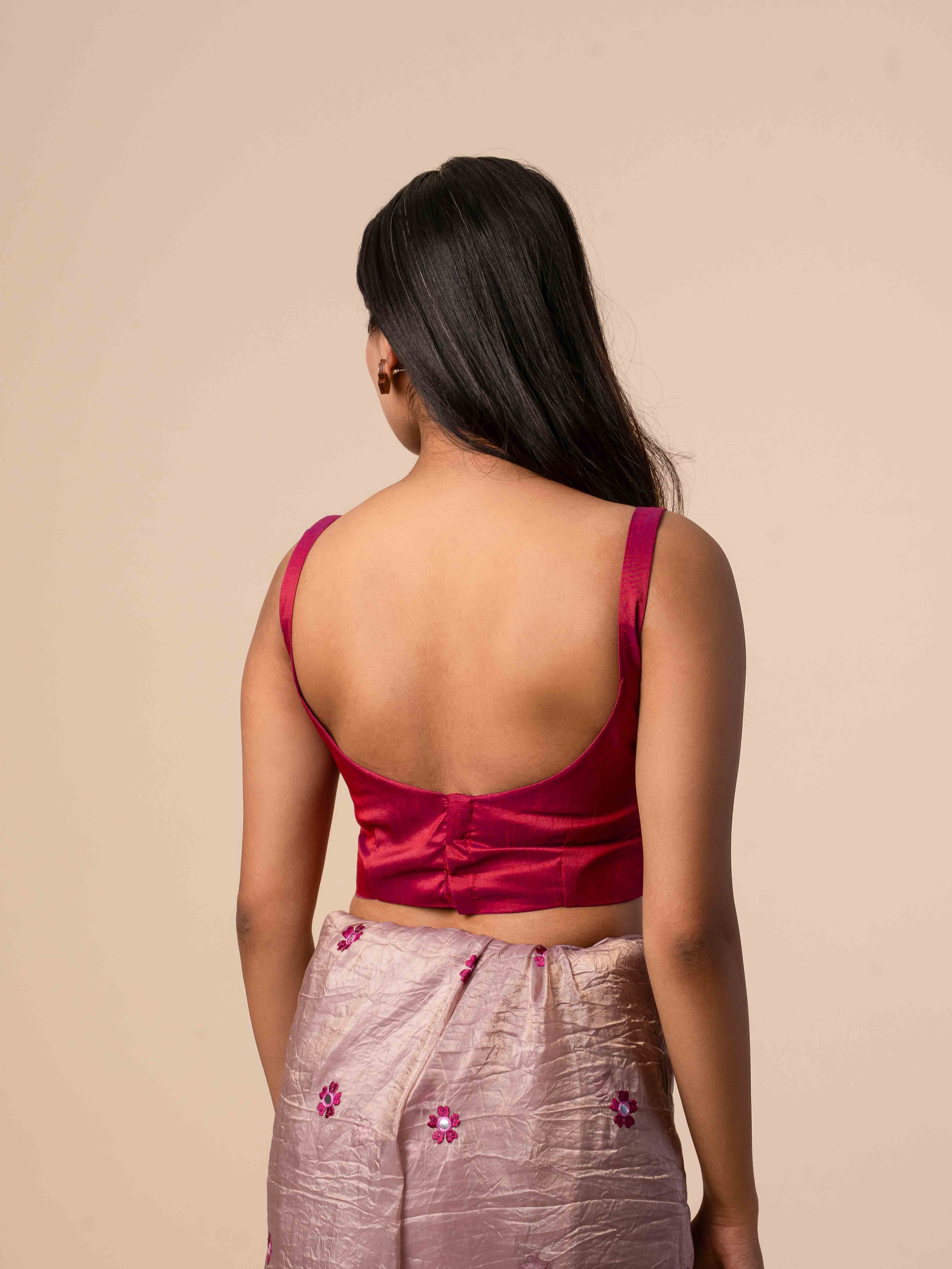 Rasika Magenta Sleeveless Blouse