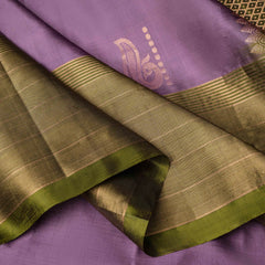 Kanjeevaram Handloom Soft Silk Saree in Mauve & Moss