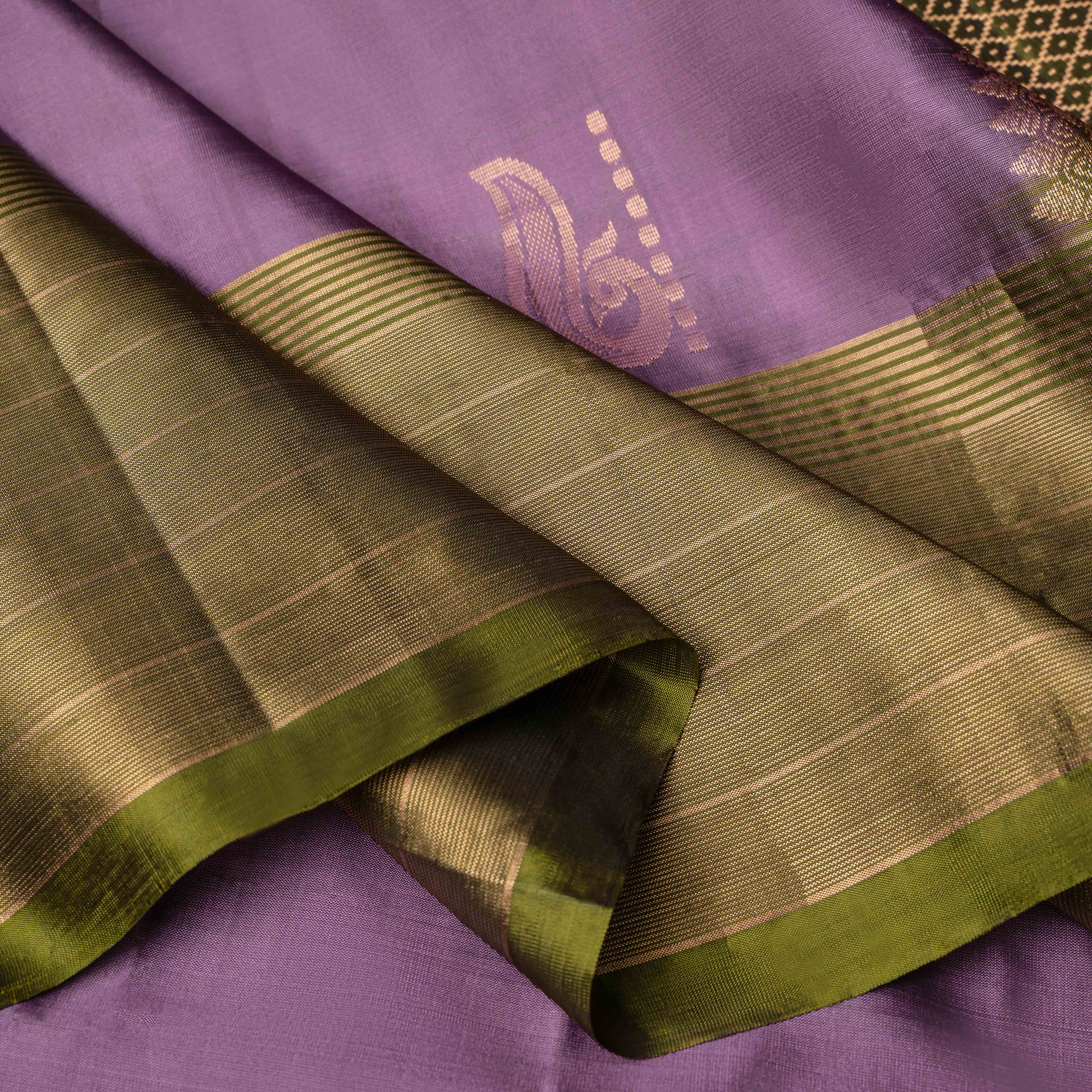 Kanjeevaram Soft Silk Saree in Mauve & Moss