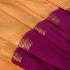 Mysore Crepe Silk Striped Saree in Burnished Ochre & Wine