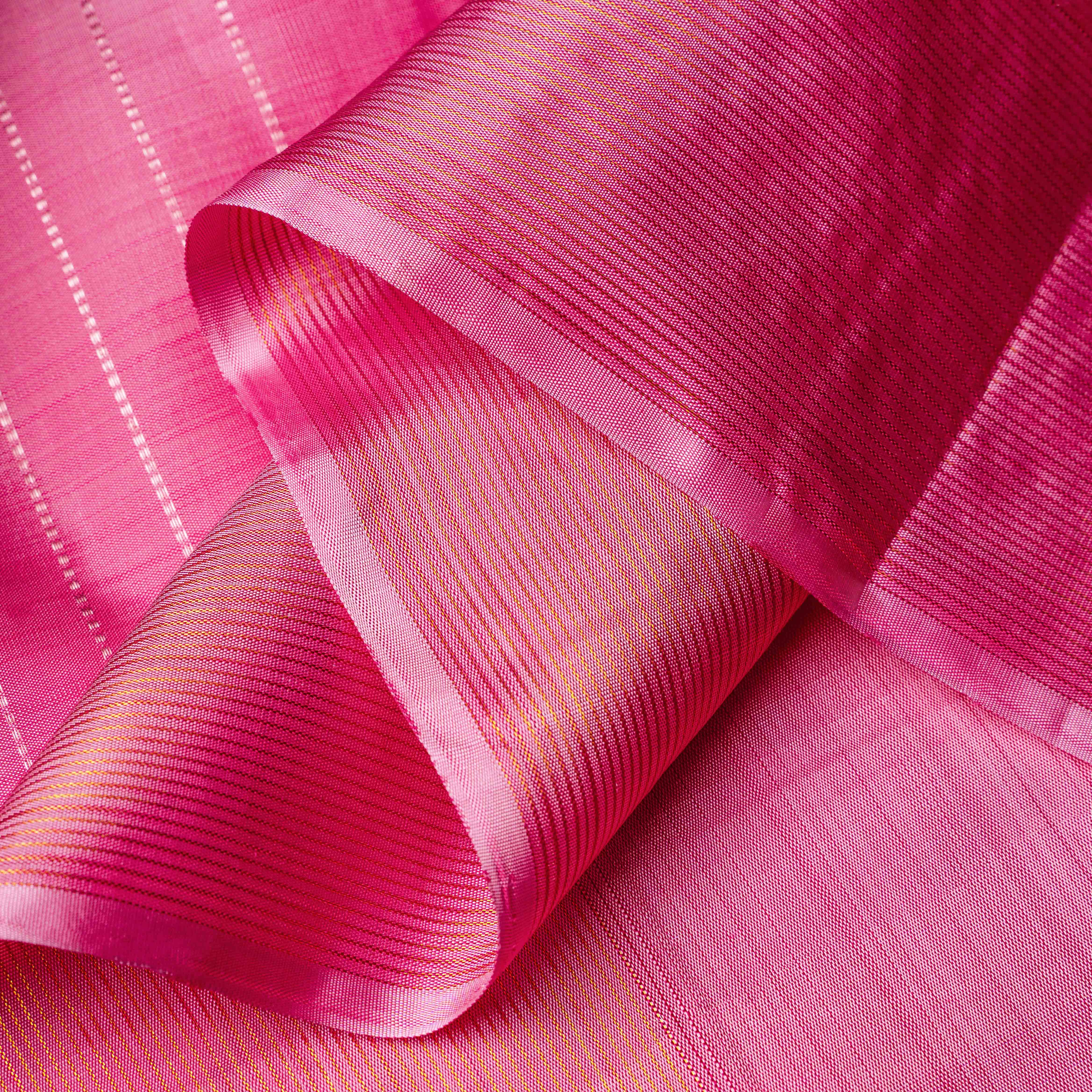 Kanjeevaram Raw Silk Saree in Fuchsia & Peacock Blue