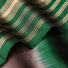 Kanjeevaram Handloom Soft Silk Saree in Cocoa & Forest Green